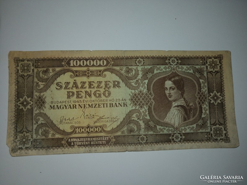 4 db Százezer pengő 1945,sérült