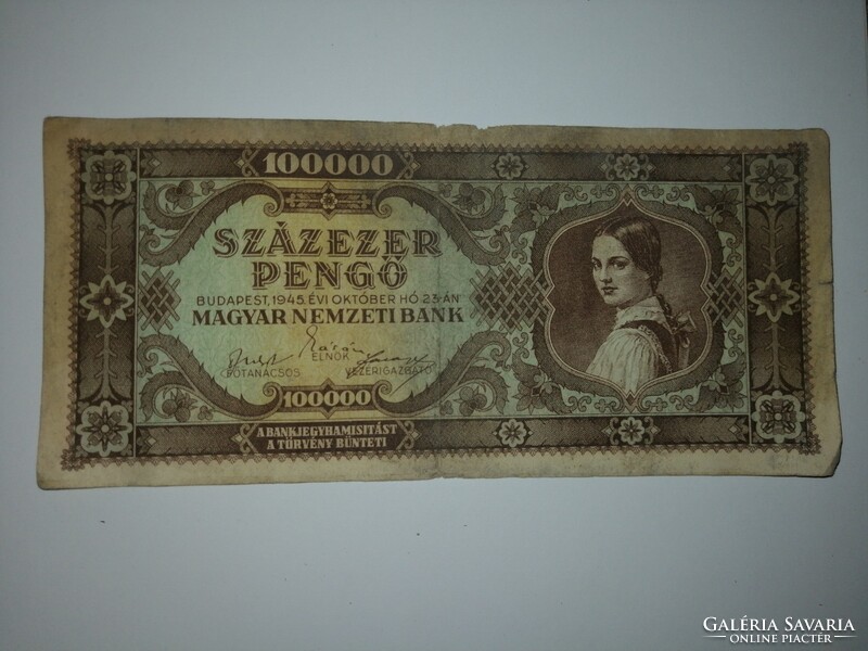 4 db Százezer pengő 1945,sérült