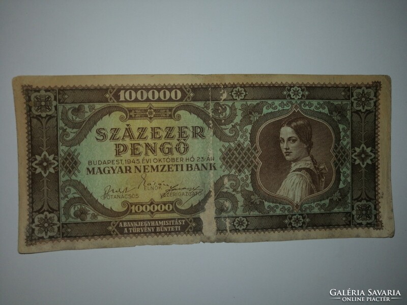 4 db sérült Százezer pengő 1945