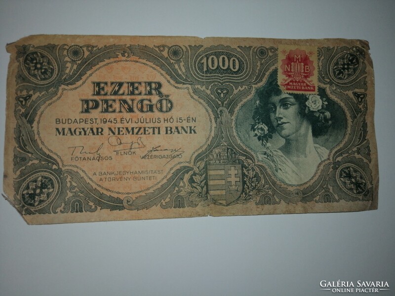 3 db Ezer pengő 1945 sérült