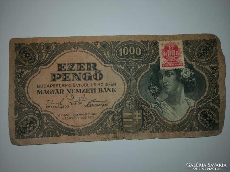 2db Ezer pengő 1945,alacsonyabb sorszámos
