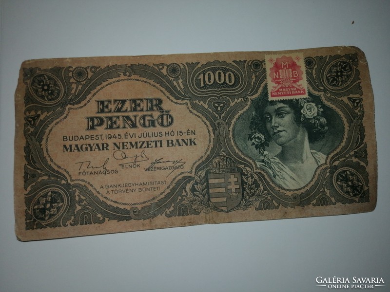 2db Ezer pengő 1945,alacsonyabb sorszámos