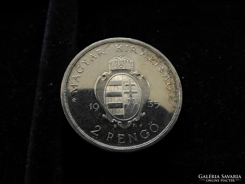 1935 ezüst ARTEX Pázmány 2 pengő PP Proof változat RITKA!