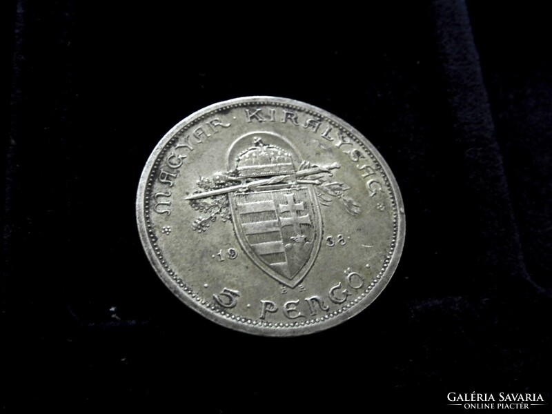 1938 ezüst Szent István 5 pengő (JTC2)