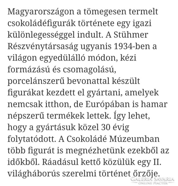 Régi, ritka, különleges  porcelán bevonatú csokifigura
