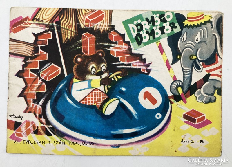 Dörmögő Dömötör retro gyermeklap, 1964. július - Dargay Attila, Róna Emy rajzaival