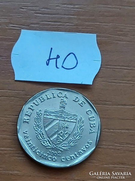 KUBA 25 CENTAVOS 2002 Acél nikkel bevonattal, Assisi Szent Ferenc templom  40