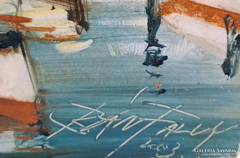 Bánfalvy Ákos (1943-) : Kikötő, 70x100 cm.