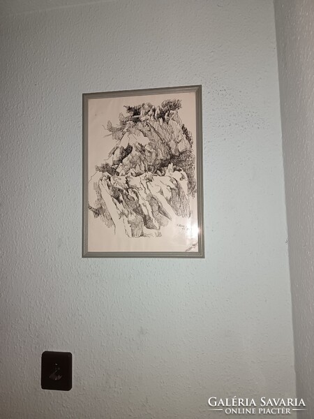 Eigelné Tassy Klára rajz 1991.12 szignózott eladó