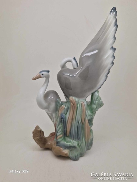Lladro Nao porcelán madarak gémek 27cm egyik gém csőre törött