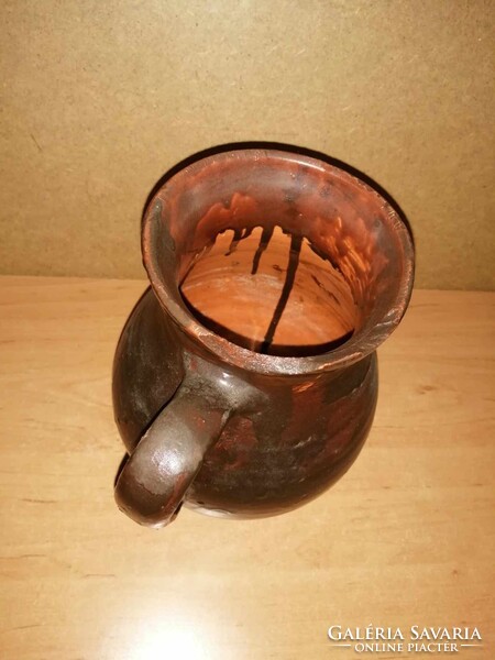 Antik  mázas szilke köcsög - 22 cm magas