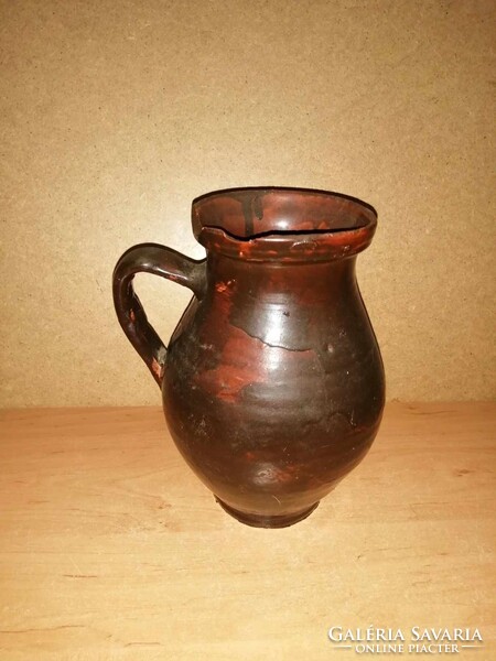 Antik  mázas szilke köcsög - 22 cm magas