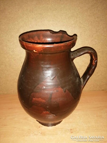 Antik  mázas szilke köcsög - 22 cm magas