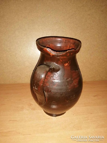 Antik  mázas szilke köcsög - 22 cm magas