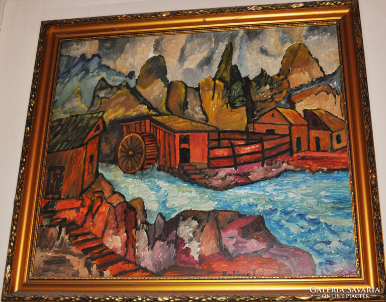 Balázs János: Vízimalom (﻿méret: 68x58 cm - keret nélkül)