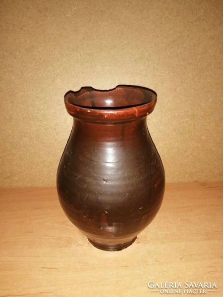 Antik  mázas szilke köcsög - 22 cm magas