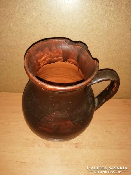 Antik  mázas szilke köcsög - 22 cm magas