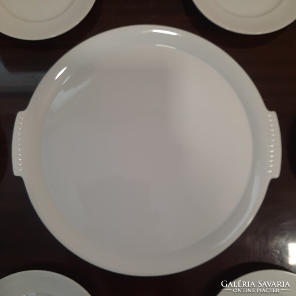 Fehér Herendi porcelán süteményes, desszertes készlet