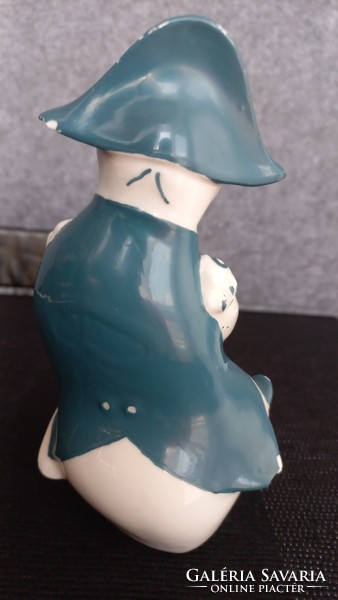 Zsolnay-Török János- krumpli Napóleon figura, 14,5 X 8 cm