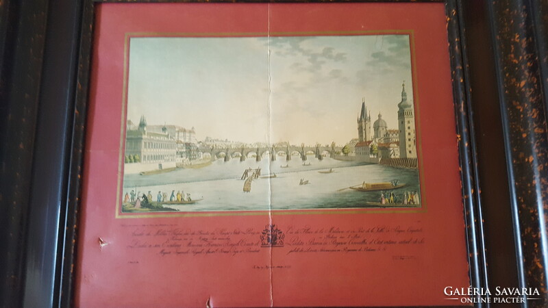 Szép fa képkeret,nyomattal 45.5x40.5cm.