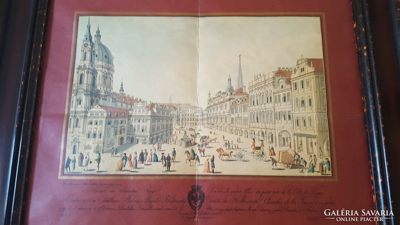 Szép fa képkeret,nyomattal 45.5x40.5cm.