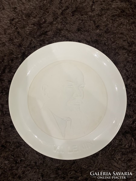 Ritkasàg!!! Herendi litofàn fali dísztányér,falitányér, plakett Lenin arcképével 19 cm átmérővel