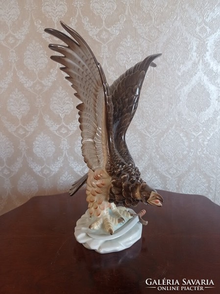 B004 Herendi porcelán Sas, Turul madár szobor Nagy méret