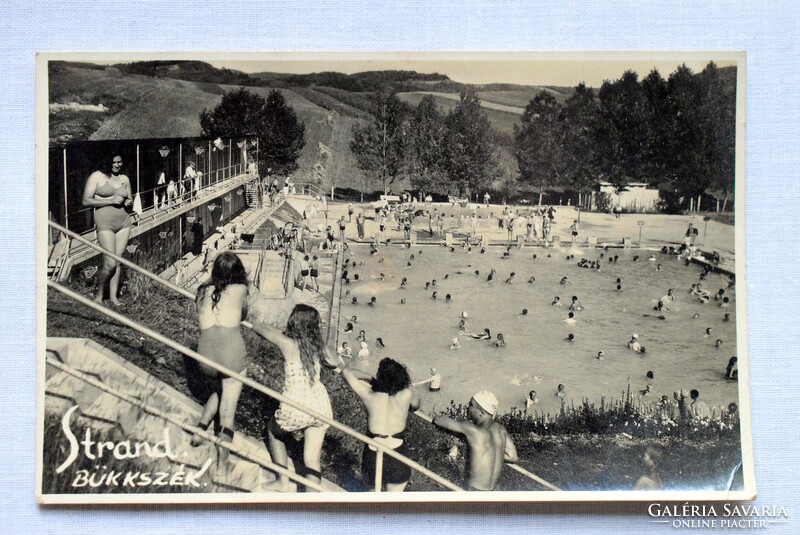 Bükkszék Strand - Fürdőzők- jó fotó képeslap  Sztanek Ede Pásztó fényképezte 1948ban