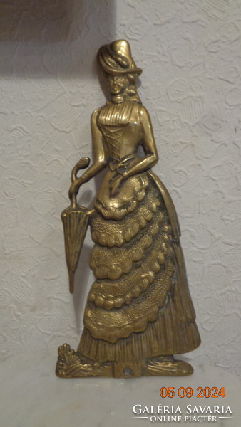 Rézveret , meg különböztető jelzés , ajtó figura  , mosdó ajtóra  ( női )