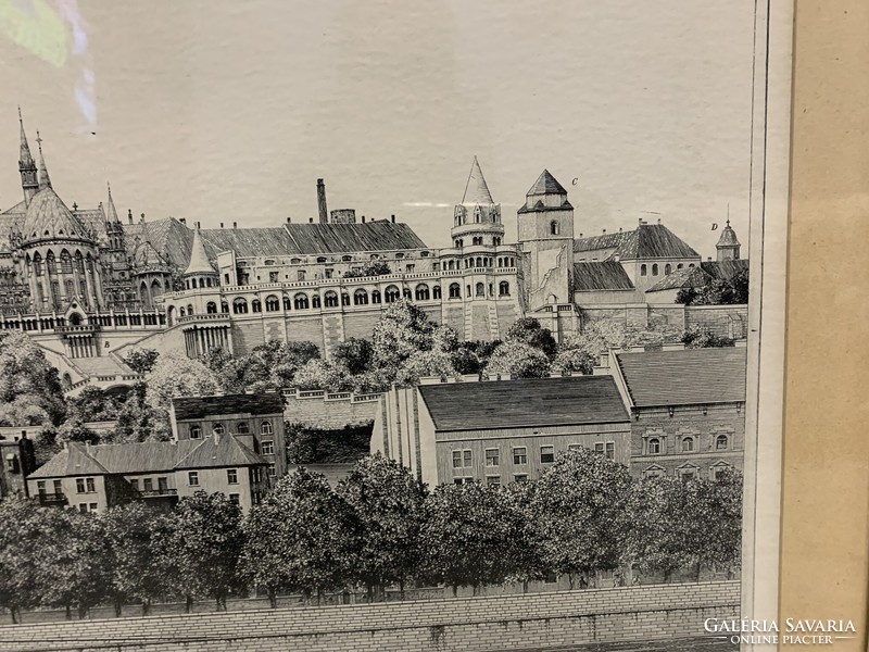Rékassy Csaba (1937-1989): Buda víziváros 1972 rézkarc, Művészileg ellenőrizve, képcsarnokos keret