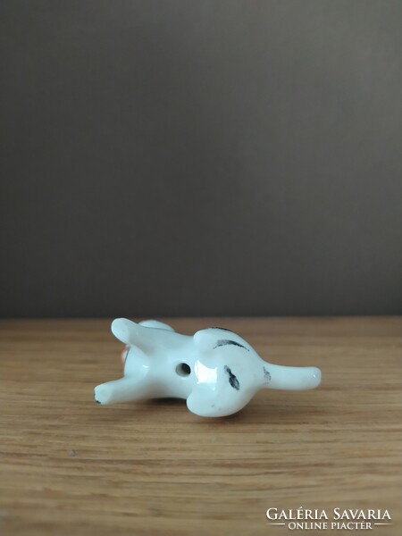 Mini porcelán foltos cicus/cica (Hollóházi?)