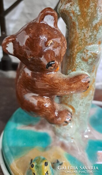 Régi figurás kerámia lámpa