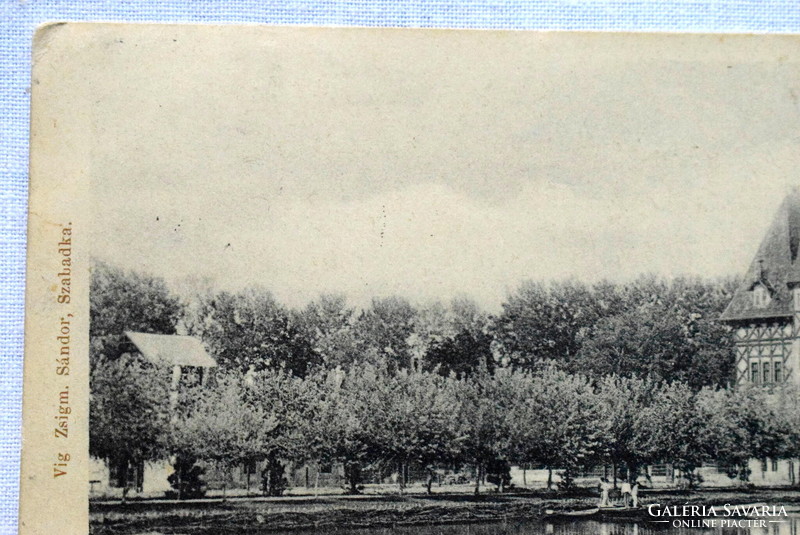 Palics fürdő - Korzórészlet  -  fotó képeslap - 190?