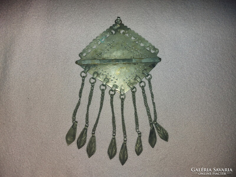 Iszlám tekke turkomen amulet-medál 19 sz (ezüst-réz)