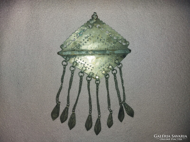 Iszlám tekke turkomen amulet-medál 19 sz (ezüst-réz)