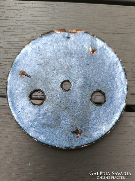 Antik 2 felhúzós zománc szàmlap feles ütős Biedermeier asztali óra kandalló óra szàmlap  kb 10 cm