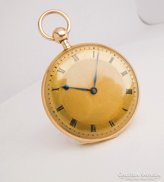 RITKASÁG ,BREGUET NEGYEDÜTŐS 14K ARANY ZSEBÓRA, 1830-35