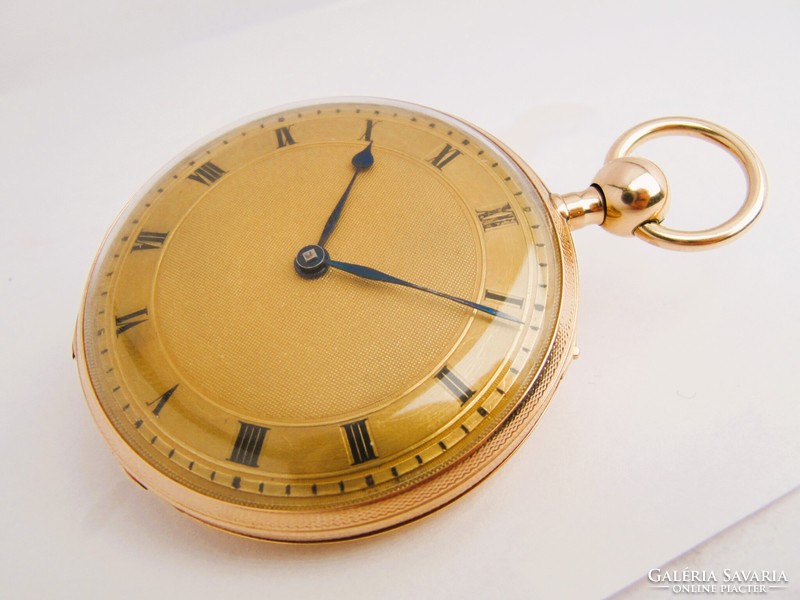 RITKASÁG ,BREGUET NEGYEDÜTŐS 14K ARANY ZSEBÓRA, 1830-35