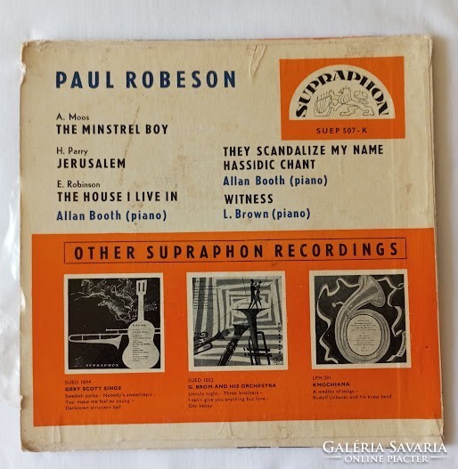 Paul Robeson – Negro Spirituals kislemez eladó! Supraphon