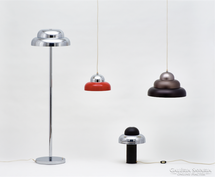 OPTEAM “felhő” design iparművészeti ikonikus fém asztali lámpa - 1976