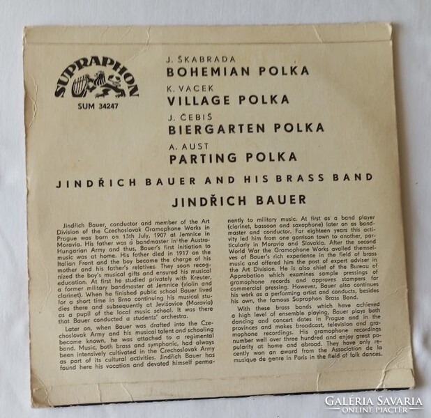 Czeh Polkas- Jindřich Bauer And His Brass Band retro kislemez eladó! Supraphon kiadása