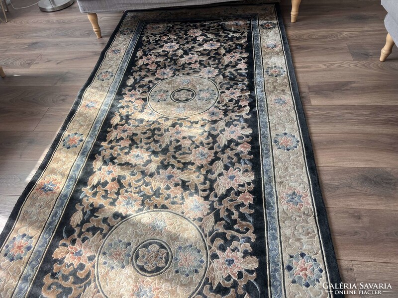 Gyönyörű egyedi bambuszselyem szőnyeg 120x400 különleges, ritka darab