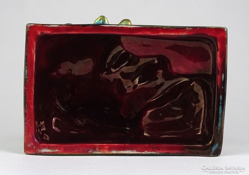 1R961 Restaurált eozin mázas Zsolnay Anonymus szobor