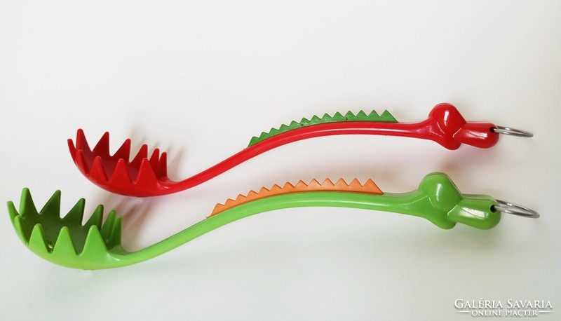 Maria Vinka - Ikea posztmodern/pop-art spagetti szervírozó pár sárkány alakban, rendkívül ritka 2000