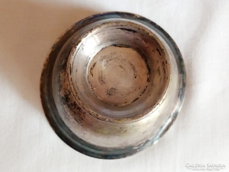 Kehely césze ezüstözött réz Ø9x5,5cm régi borbély