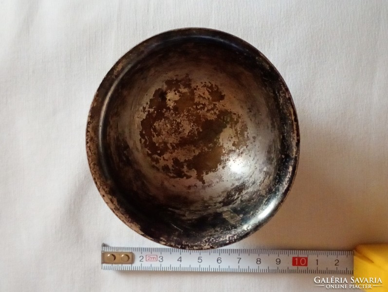 Kehely césze ezüstözött réz Ø9x5,5cm régi borbély