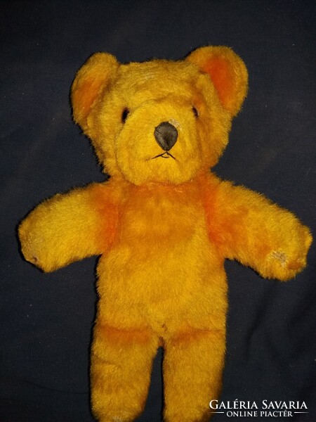 Régi mikrobársony üvegszemű szalmamaci ritka kicsi méret szép állapotban 28 cm a képek szerint 27 cm
