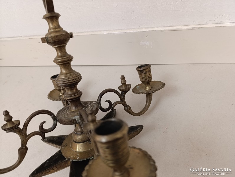 Antik bronz sábesz zsidó szombati csillár olajmécses judaika menora menóra 19. század 256 9588