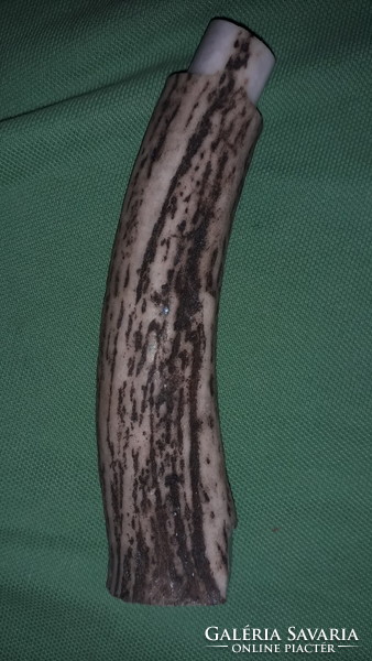 Antik esztergált agancs vadászkés nyele összeépítésre készen 14 cm a képek szerint