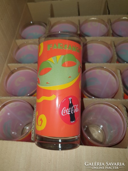Retró farsang Coca Cola pohár 16 db új állapotban